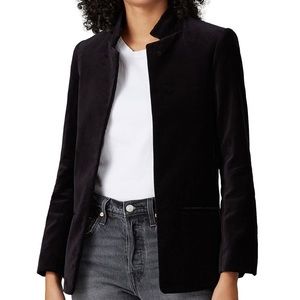 Zadig & Voltaire Volly Velours Black Velvet Open Front Blazer